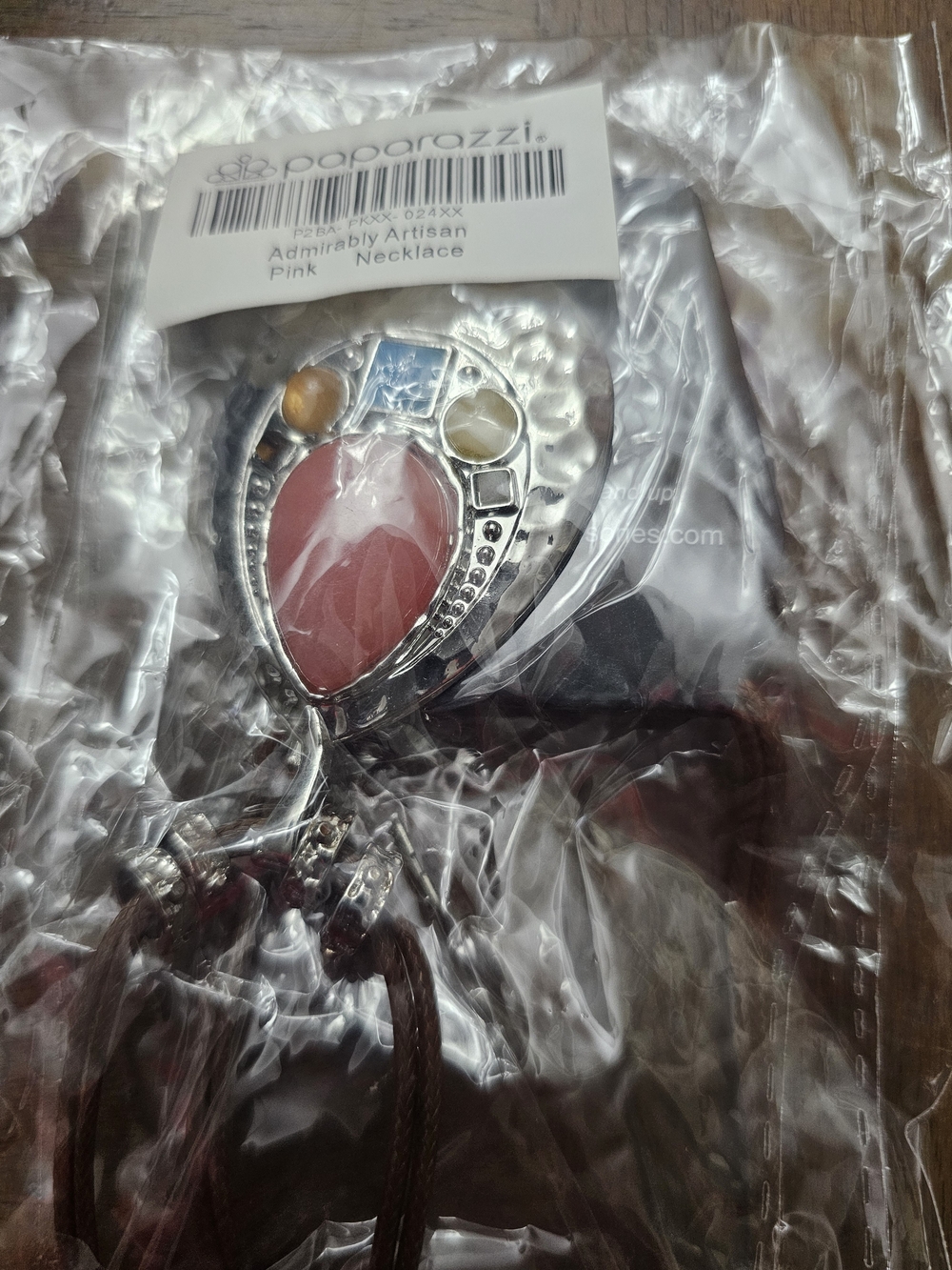 paparazzi Pink Teardrop Pendant Necklace with Multi-Accent Stones